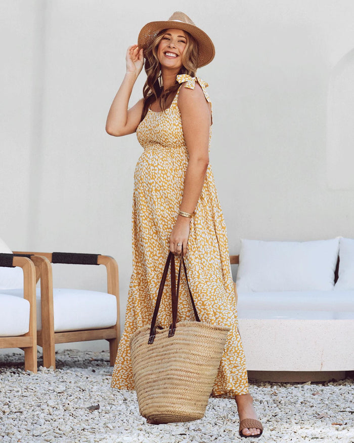 Chelsea Maternity Ruffled Maxi Dress