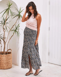 Summer Basic Maternity Crop Bamboo Top - Dusty Pink