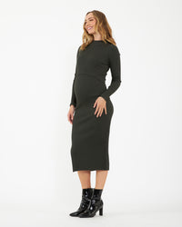 Nella Rib Nursing Knit Dress - Ivy