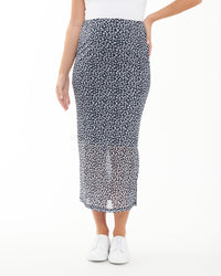 Kara Mesh Skirt Navy / White