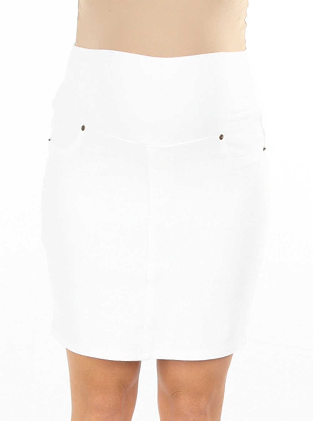 Maternity Denim White Skirt