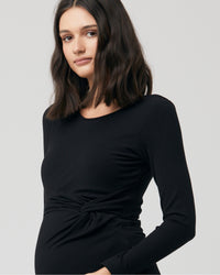 Tilly Rib Long Sleeve Dress Black