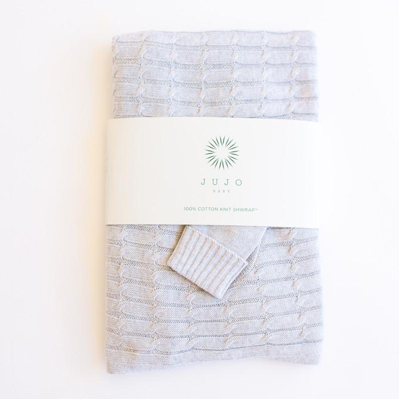 All over luxury cable Shwrap™ Light blue melange