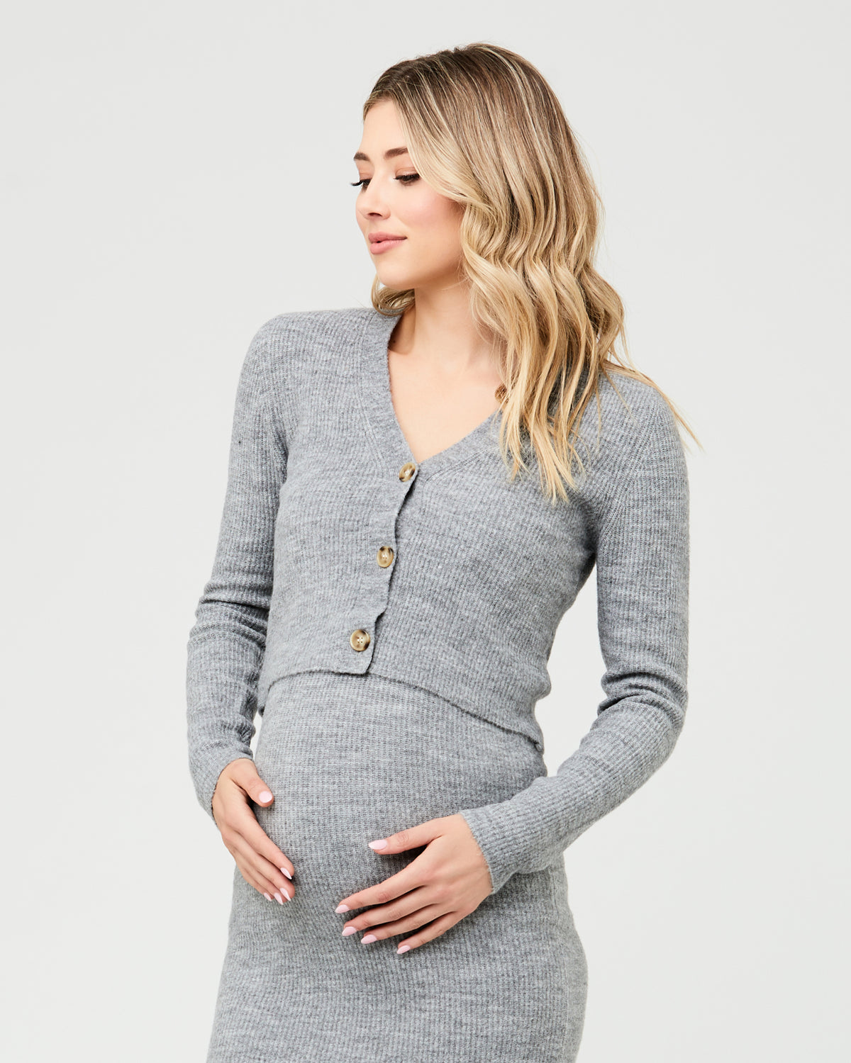 Trixie Crop Cardigan Charcoal Marle