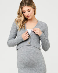 Trixie Crop Cardigan Charcoal Marle