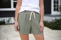 Maggie Shorts by Addison Clothing - Khaki Gingham