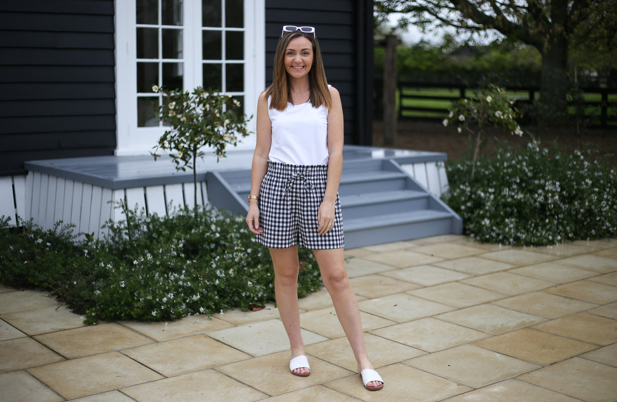 Matilda Shorts by Addison Clothing - Navy Gingham