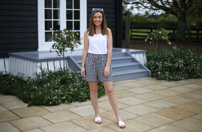 Matilda Shorts by Addison Clothing - Navy Gingham