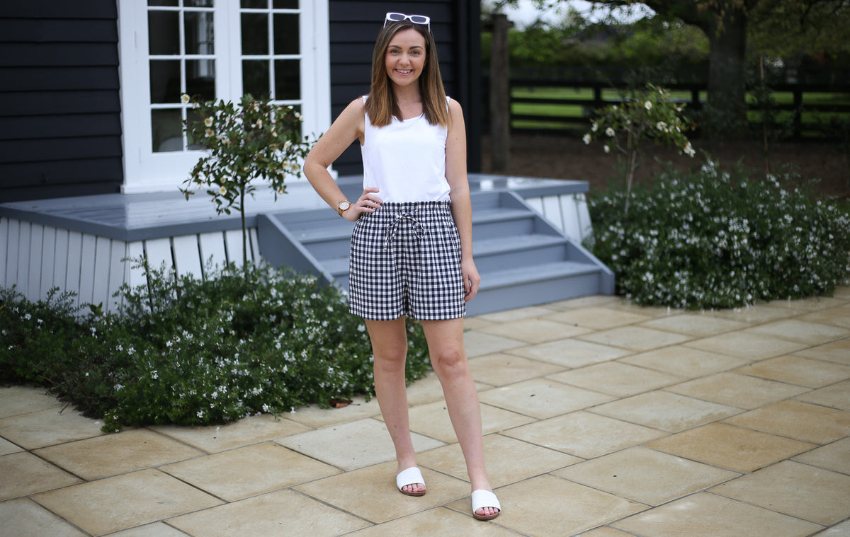 Matilda Shorts by Addison Clothing - Navy Gingham