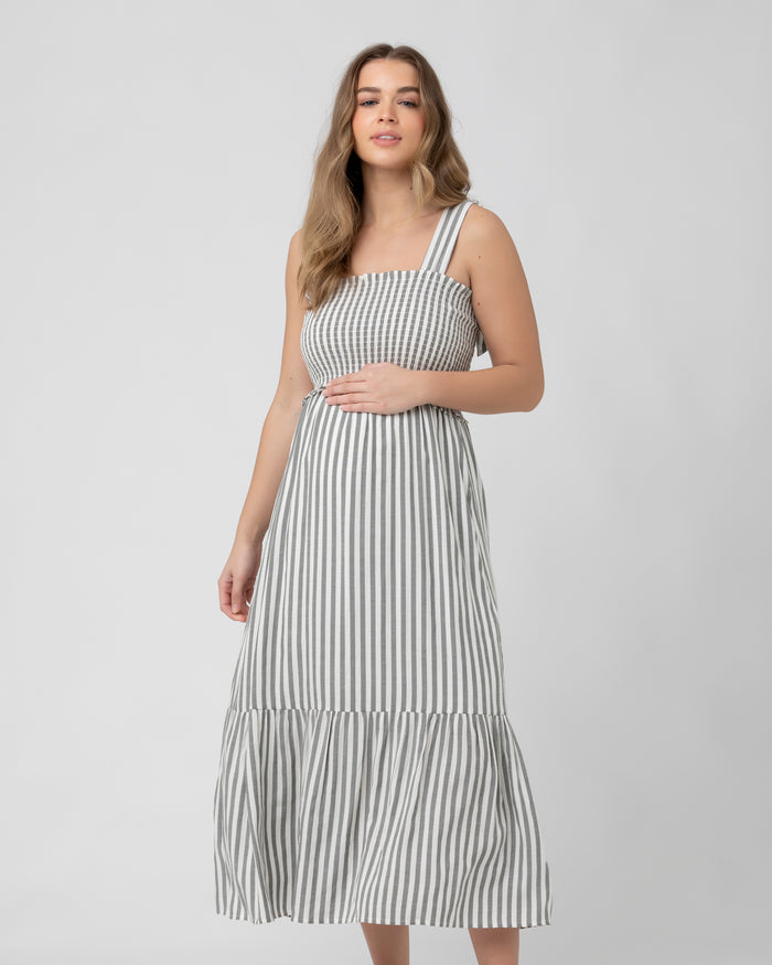 Ollie Smocked Dress Black / White