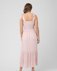 Ollie Smocked Dress Terracotta / White