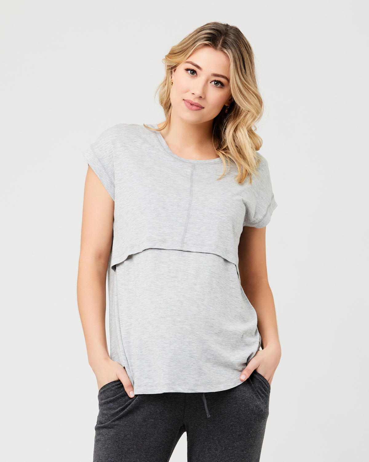 Richie Nursing Tee Grey Marle