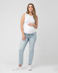 Jodie Ruched Rib Tank White