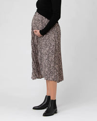 Florence Pleat Skirt Black / Dusty Pink