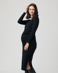 Tilly Rib Long Sleeve Dress Black
