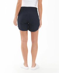 Indi Shirred Linen Short Navy