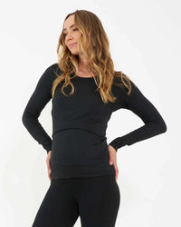 Luxe Knit Nursing Top Black