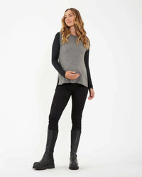 Luxe Knit Nursing Top Black