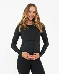 Luxe Knit Nursing Top Black