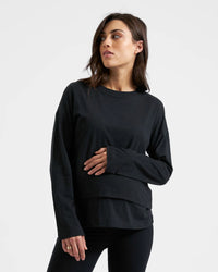 Claud Long Sleeve Nursing Top Black