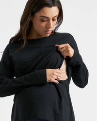 Claud Long Sleeve Nursing Top Black