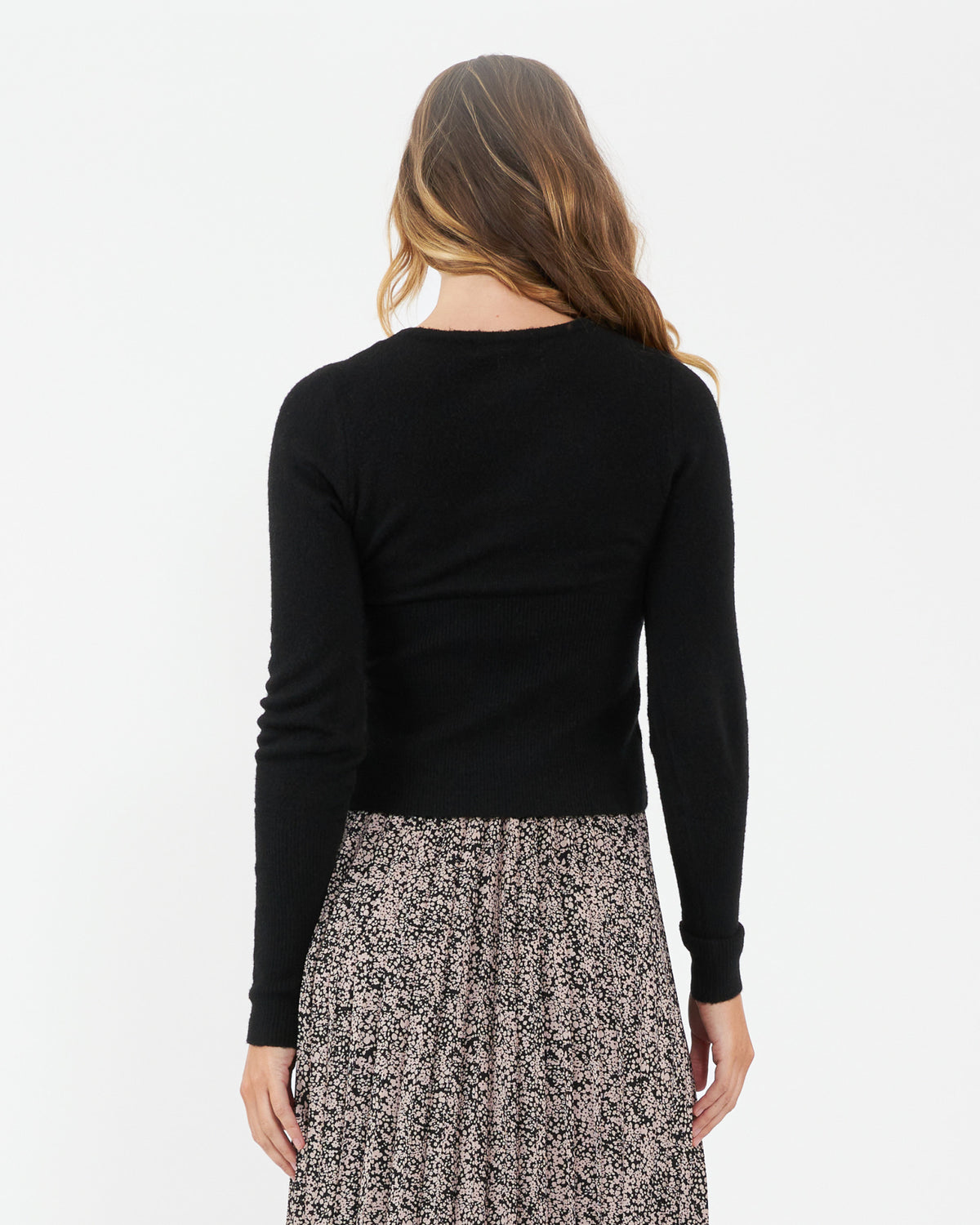 Florence Pleat Skirt Black / Dusty Pink