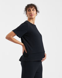 Mike Rib Nursing Top Black