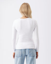 Luxe Knit Nursing Top White