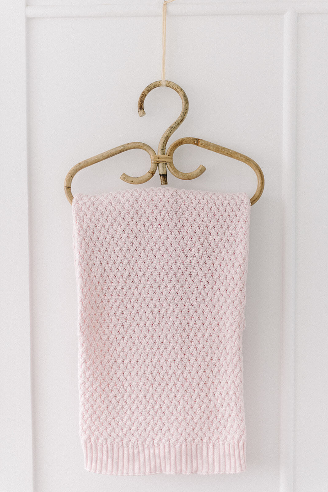 Blush Pink I Diamond Knit Baby Blanket
