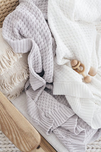Warm Grey I Diamond Knit Baby Blanket