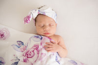 Lilac Skies I Baby Jersey Wrap & Topknot Set