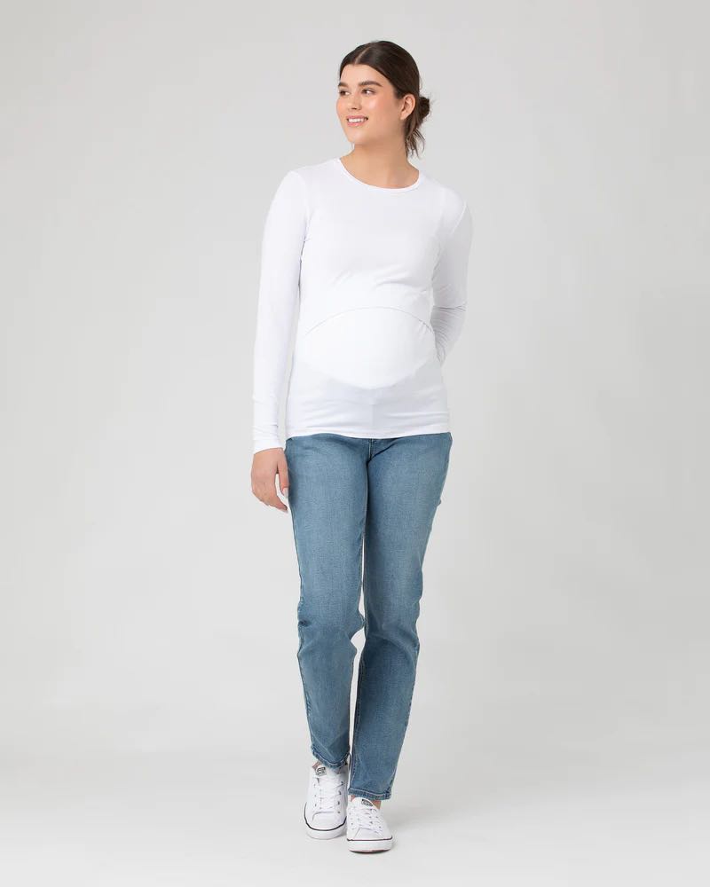 Organic Cotton Nursing Top - White