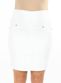 Maternity Denim White Skirt