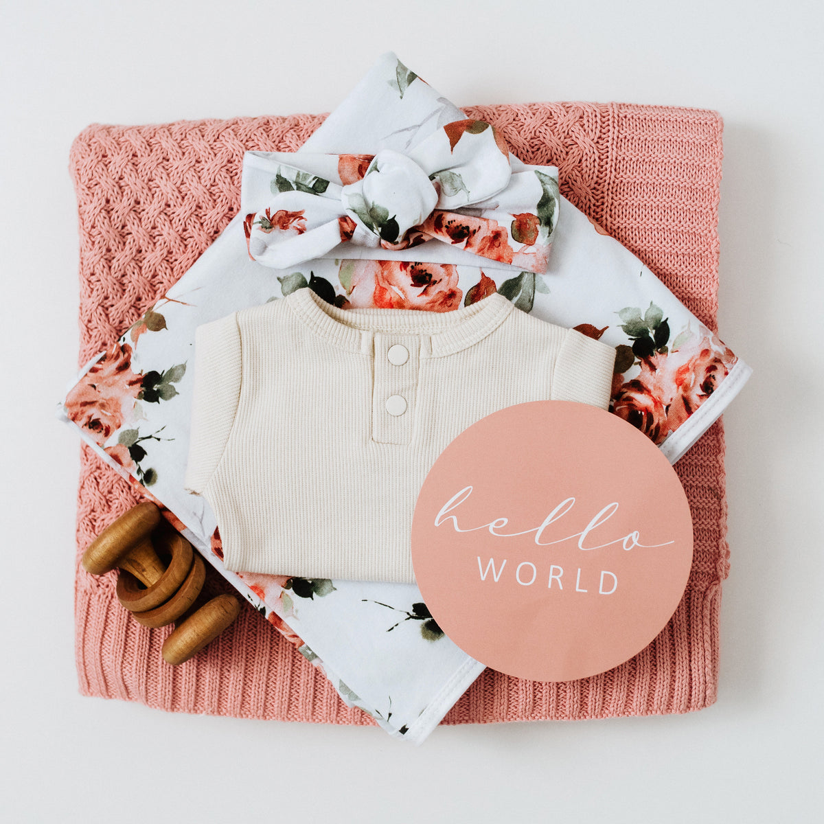 Rosebud | Baby Jersey Wrap & Topknot Set