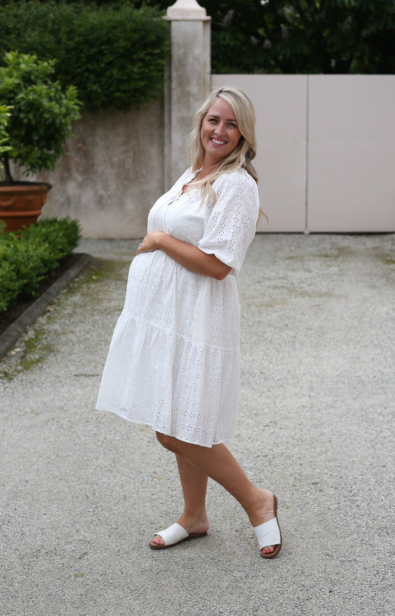 Grace Breastfeeding Dress by Addison Clothing - White
