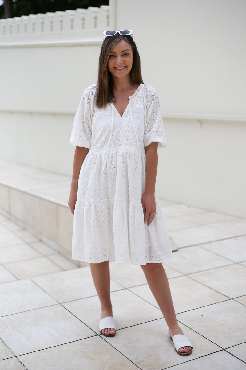 Grace Breastfeeding Dress by Addison Clothing - White