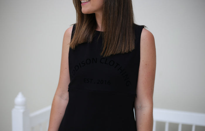 Addison Heritage Breastfeeding Dress - Black
