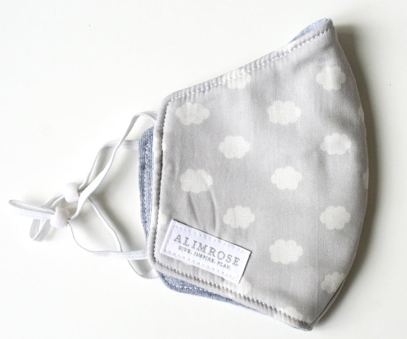 CHILD - 3 Layer Face Mask - Grey Cloud